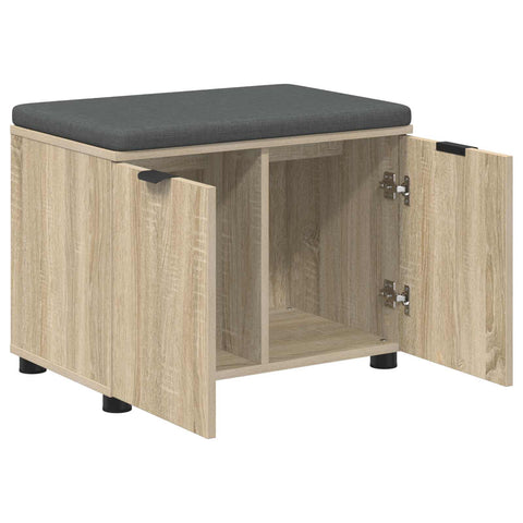vidaXL Hall Bench with Cushion with Storage Sonoma Oak 60 x 38 x 46 cm