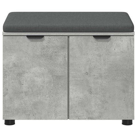 vidaXL Hall Bench with Cushion with Door Concrete Grey 60 x 38 x 46 cm