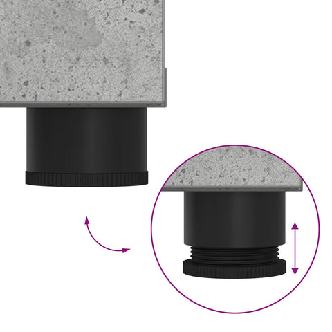 vidaXL Hall Bench with Cushion with Door Concrete Grey 60 x 38 x 46 cm