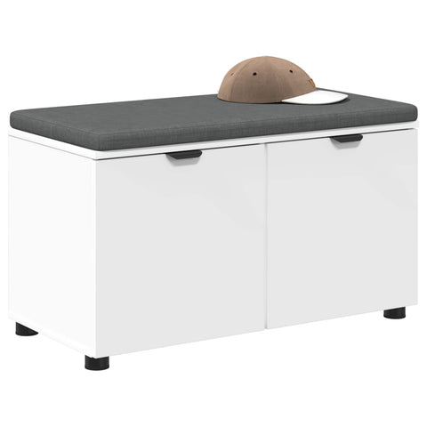 vidaXL Hall Bench with Cushion with Storage White 80 x 38 x 46 cm
