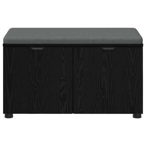 vidaXL Hall Bench with Cushion with Storage Black Oak 80 x 38 x 46 cm