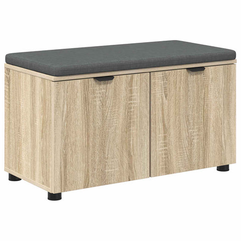 vidaXL Hall Bench with Cushion with Storage Sonoma Oak 80 x 38 x 46 cm
