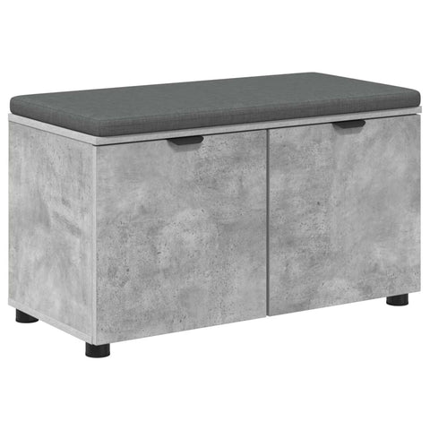 vidaXL Hall Bench with Cushion with Door Concrete Grey 80 x 38 x 46 cm