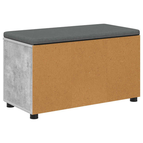 vidaXL Hall Bench with Cushion with Door Concrete Grey 80 x 38 x 46 cm