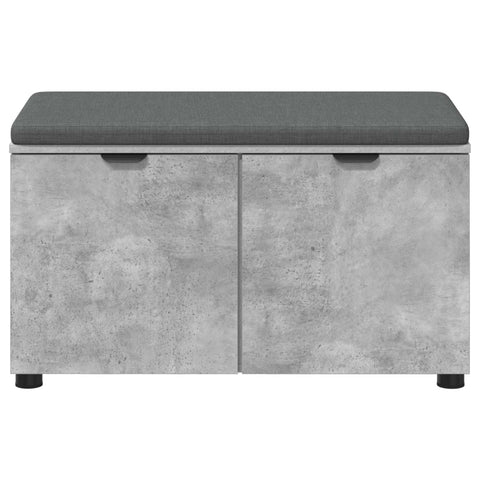 vidaXL Hall Bench with Cushion with Door Concrete Grey 80 x 38 x 46 cm
