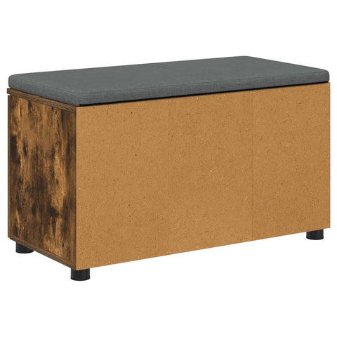 vidaXL Hall Bench with Cushion with Storage Smoked Oak 80 x 38 x 46 cm