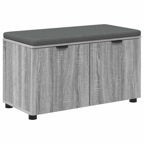 vidaXL Hall Bench with Cushion with Door Grey Sonoma 80 x 38 x 46 cm