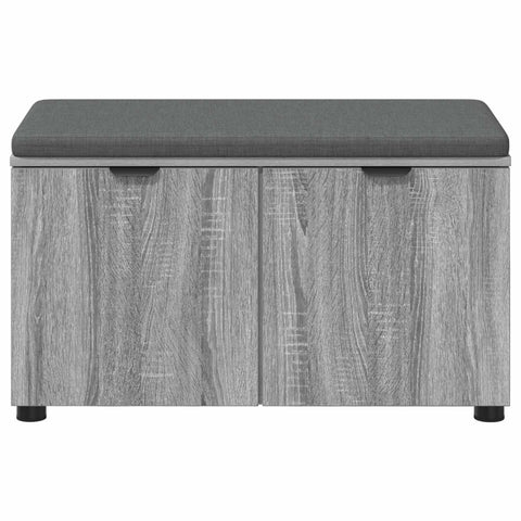 vidaXL Hall Bench with Cushion with Door Grey Sonoma 80 x 38 x 46 cm