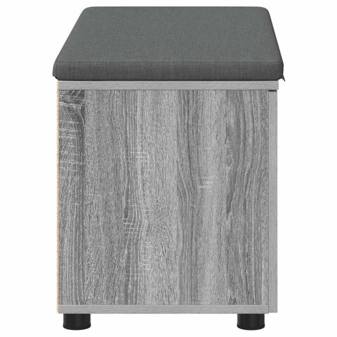 vidaXL Hall Bench with Cushion with Door Grey Sonoma 80 x 38 x 46 cm