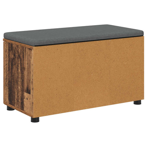 vidaXL Hall Bench with Cushion with Storage Old Wood 80 x 38 x 46 cm