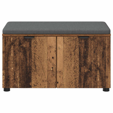 vidaXL Hall Bench with Cushion with Storage Old Wood 80 x 38 x 46 cm