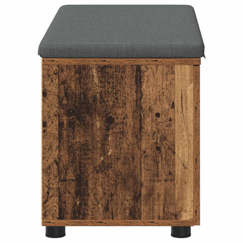 vidaXL Hall Bench with Cushion with Storage Old Wood 80 x 38 x 46 cm