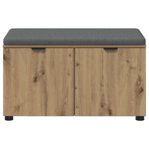 vidaXL Hall Bench with Cushion with Door Artisan Oak 80 x 38 x 46 cm