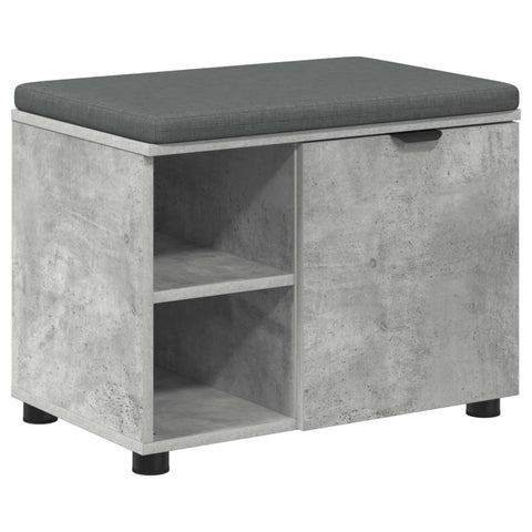 vidaXL Hall Bench with Cushion Plain Concrete Grey 60 x 38 x 46 cm