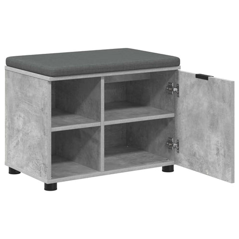 vidaXL Hall Bench with Cushion Plain Concrete Grey 60 x 38 x 46 cm