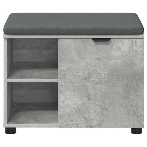 vidaXL Hall Bench with Cushion Plain Concrete Grey 60 x 38 x 46 cm