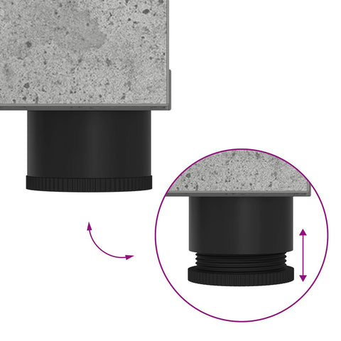 vidaXL Hall Bench with Cushion Plain Concrete Grey 60 x 38 x 46 cm