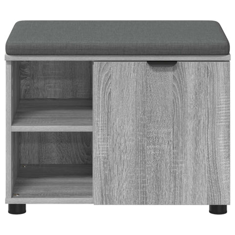 vidaXL Hall Bench with Cushion Plain Grey Sonoma 60 x 38 x 46 cm