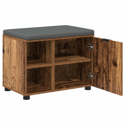 vidaXL Hall Bench with Cushion Plain Old Wood 60 x 38 x 46 cm