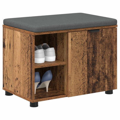 vidaXL Hall Bench with Cushion Plain Old Wood 60 x 38 x 46 cm