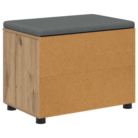 vidaXL Hall Bench with Cushion Plain Artisan Oak 60 x 38 x 46 cm