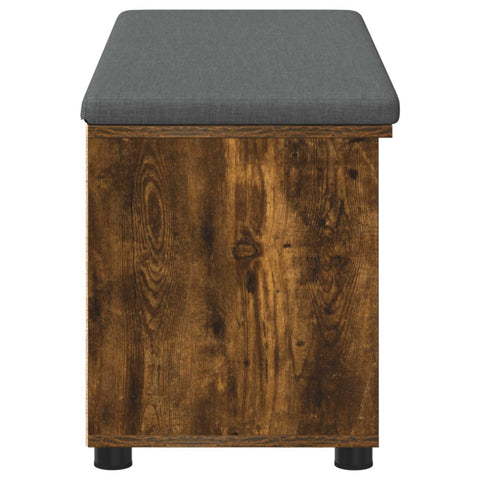vidaXL Hall Bench with Cushion Plain Smoked Oak 100 x 38 x 46 cm