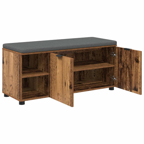 vidaXL Hall Bench with Cushion Plain Old Wood 100 x 38 x 46 cm