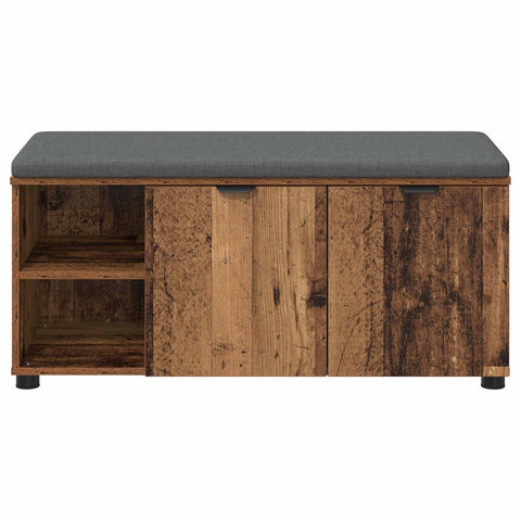 vidaXL Hall Bench with Cushion Plain Old Wood 100 x 38 x 46 cm