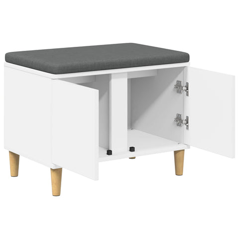 vidaXL Hall Bench with Cushion with Storage White 60 x 38 x 46 cm