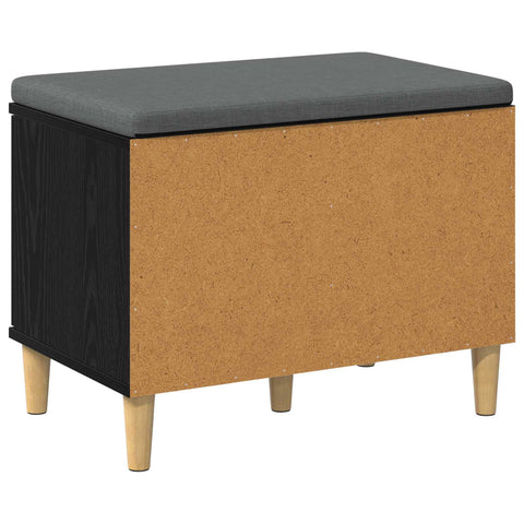 vidaXL Hall Bench with Cushion with Storage Black Oak 60 x 38 x 46 cm