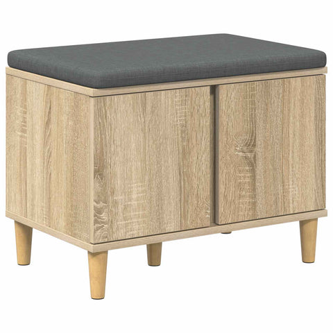 vidaXL Hall Bench with Cushion with Storage Sonoma Oak 60 x 38 x 46 cm