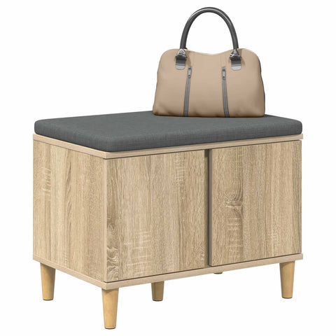vidaXL Hall Bench with Cushion with Storage Sonoma Oak 60 x 38 x 46 cm