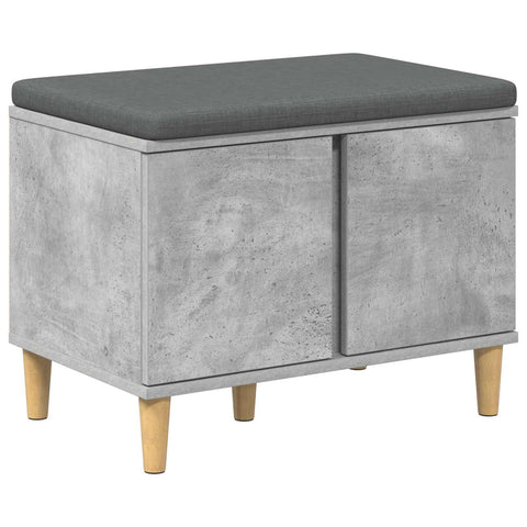 vidaXL Hall Bench with Cushion with Door Concrete Grey 60 x 38 x 46 cm