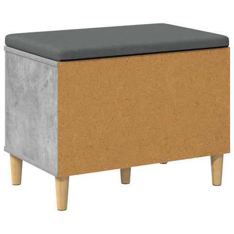 vidaXL Hall Bench with Cushion with Door Concrete Grey 60 x 38 x 46 cm