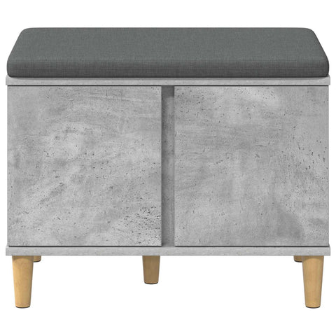 vidaXL Hall Bench with Cushion with Door Concrete Grey 60 x 38 x 46 cm