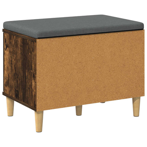 vidaXL Hall Bench with Cushion with Storage Smoked Oak 60 x 38 x 46 cm