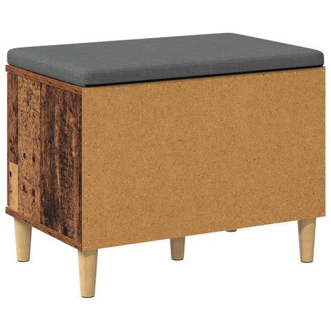 vidaXL Hall Bench with Cushion with Storage Old Wood 60 x 38 x 46 cm