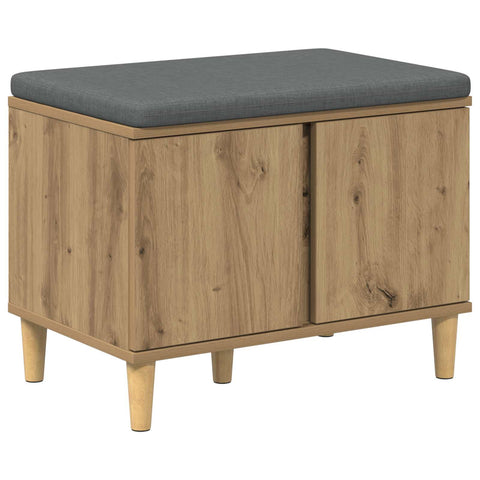 vidaXL Hall Bench with Cushion with Door Artisan Oak 60 x 38 x 46 cm