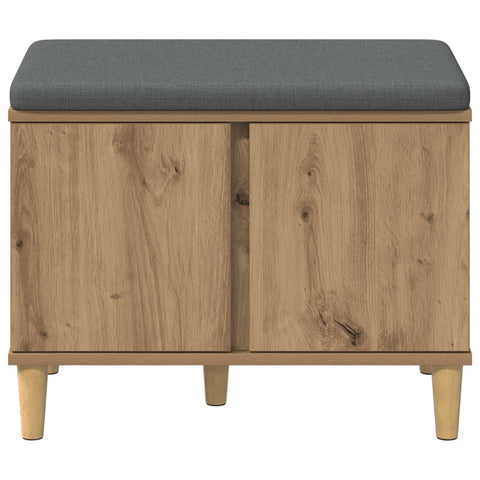 vidaXL Hall Bench with Cushion with Door Artisan Oak 60 x 38 x 46 cm