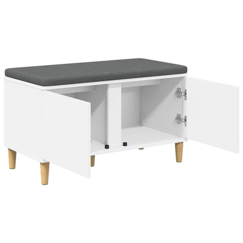 vidaXL Hall Bench with Cushion with Storage White 80 x 38 x 46 cm