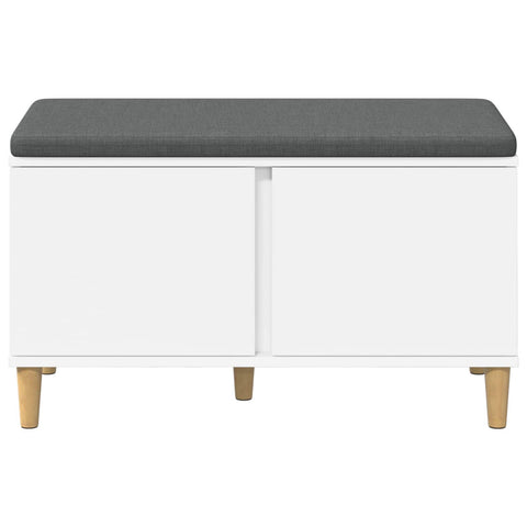vidaXL Hall Bench with Cushion with Storage White 80 x 38 x 46 cm