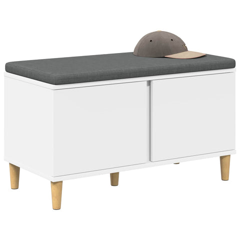 vidaXL Hall Bench with Cushion with Storage White 80 x 38 x 46 cm