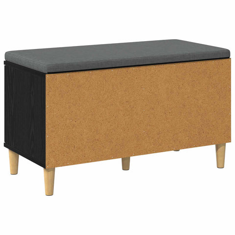 vidaXL Hall Bench with Cushion with Storage Black Oak 80 x 38 x 46 cm