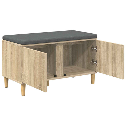 vidaXL Hall Bench with Cushion with Storage Sonoma Oak 80 x 38 x 46 cm