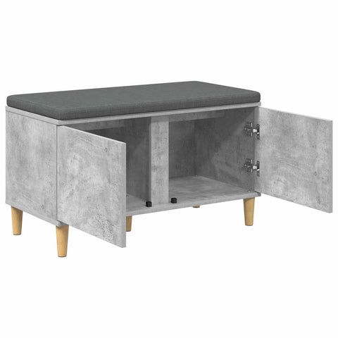 vidaXL Hall Bench with Cushion with Door Concrete Grey 80 x 38 x 46 cm