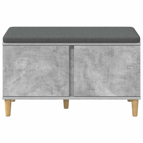 vidaXL Hall Bench with Cushion with Door Concrete Grey 80 x 38 x 46 cm