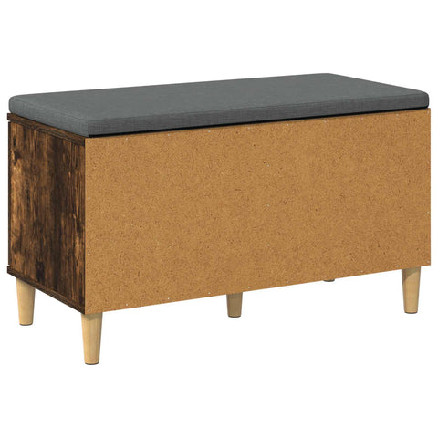 vidaXL Hall Bench with Cushion with Storage Smoked Oak 80 x 38 x 46 cm