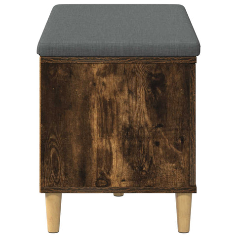 vidaXL Hall Bench with Cushion with Storage Smoked Oak 80 x 38 x 46 cm