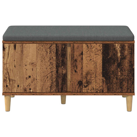 vidaXL Hall Bench with Cushion with Storage Old Wood 80 x 38 x 46 cm