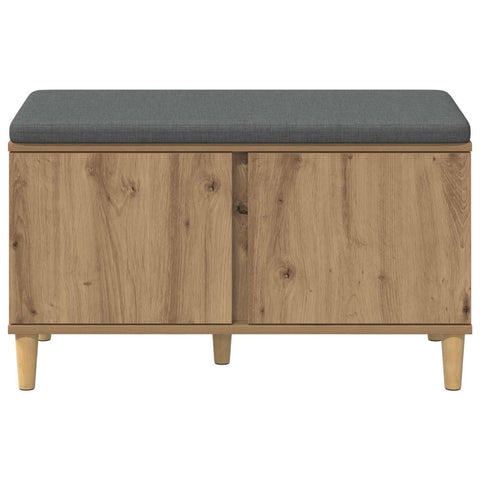 vidaXL Hall Bench with Cushion with Door Artisan Oak 80 x 38 x 46 cm